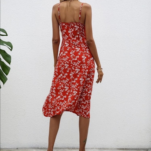 Boho floral print side slit cami dress - Picture 2 of 7